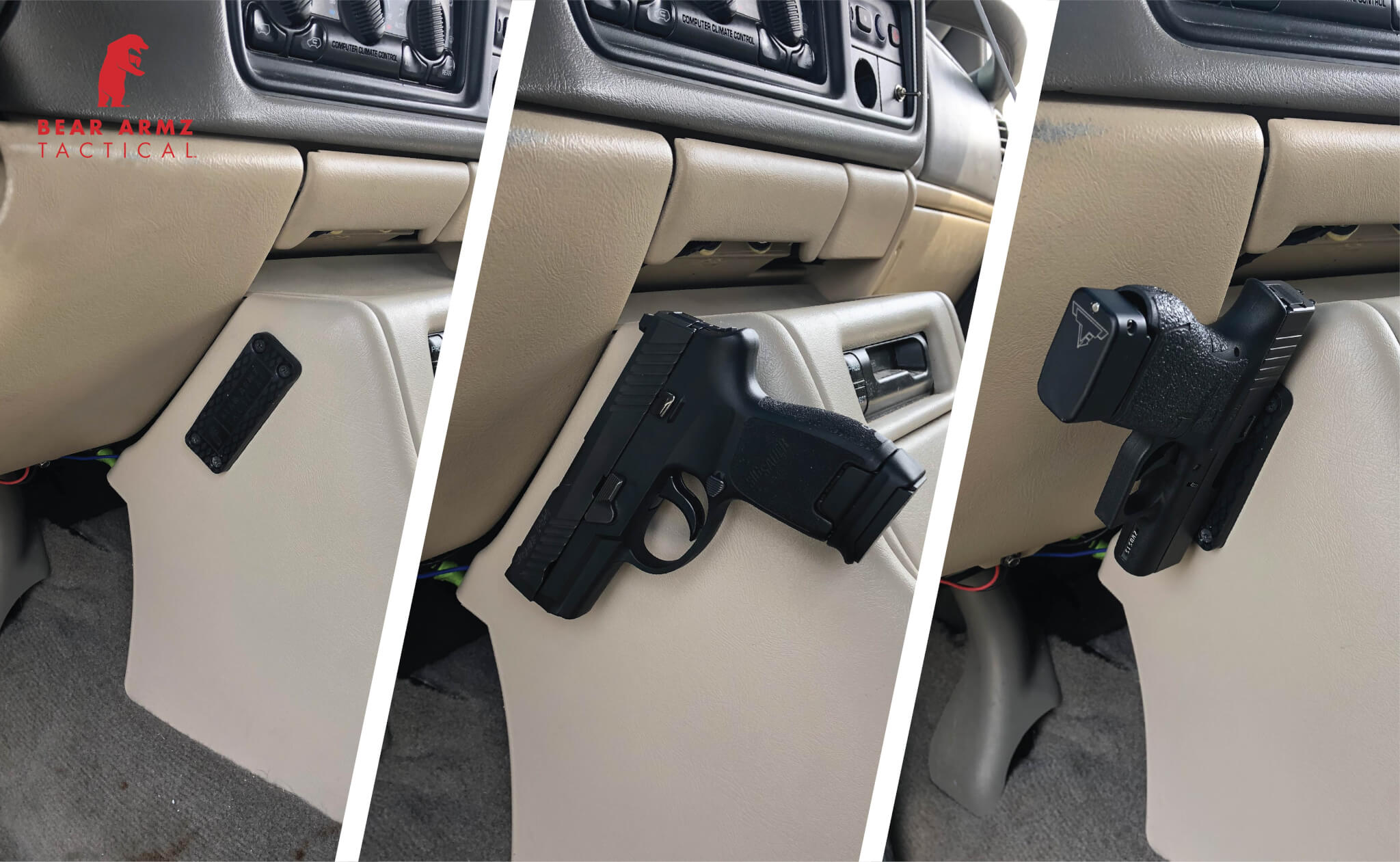 2 Gun Magnet Mount Holder Pistol Rifle Concealed Magnetic Holster Car Home 43lbs 